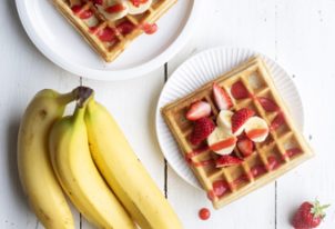 Gaufres banane et fraise