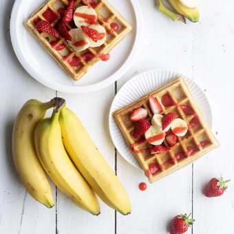 Gaufres banane et fraise