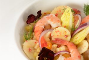 Ceviche de crevettes à la banane